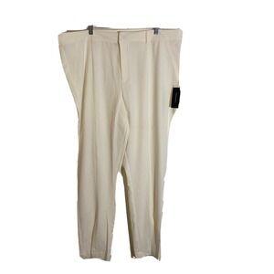 Danielle Bernstein Womens 20W White Slit Front Dress Pants NWT